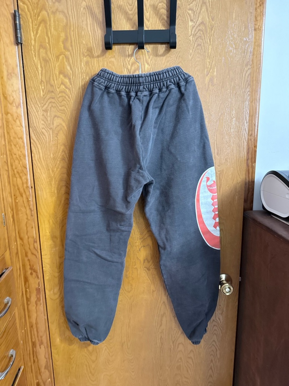 Black Sweatpants with Red Side Graphic - Unbranded